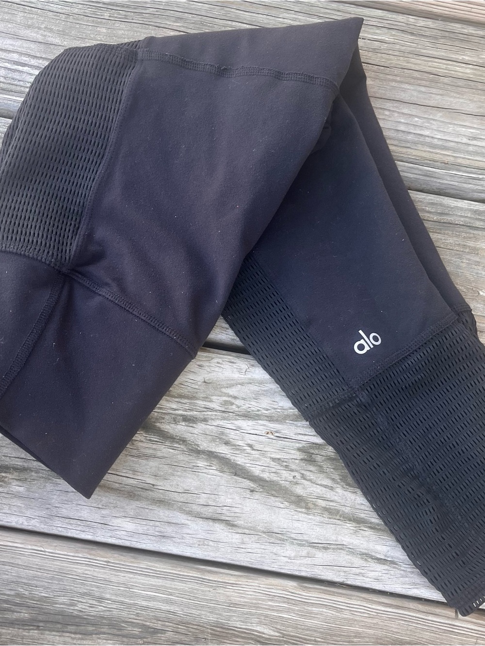 Alo Yoga High Waist Mesh Panel Leggings Black Women’s XS Activewear Gym Workout